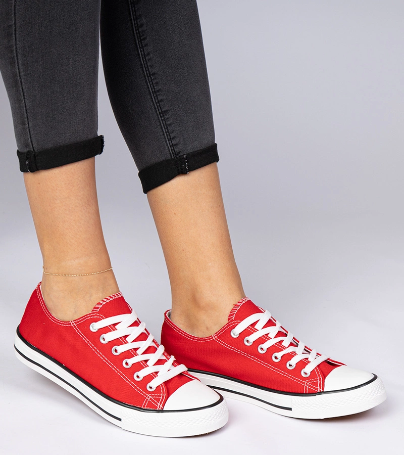 Piros klasszikus női tornacipő Menfis