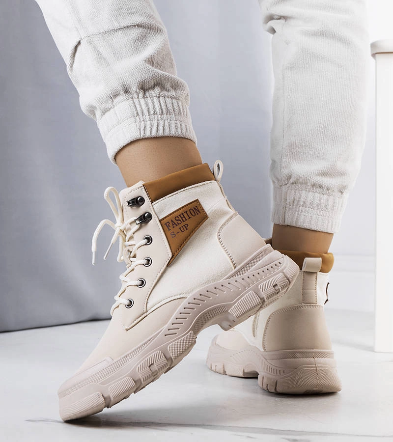 Melegített bézs bokacsizma Fordla