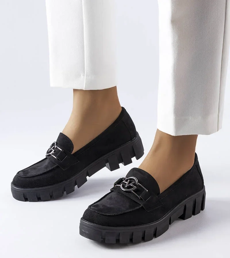 Fekete mokaszinok öko-szövet Vinceza