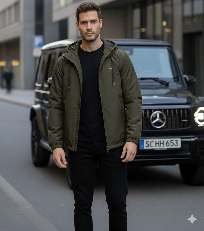 Zöld férfi kapucnis szélvédő Duplessis