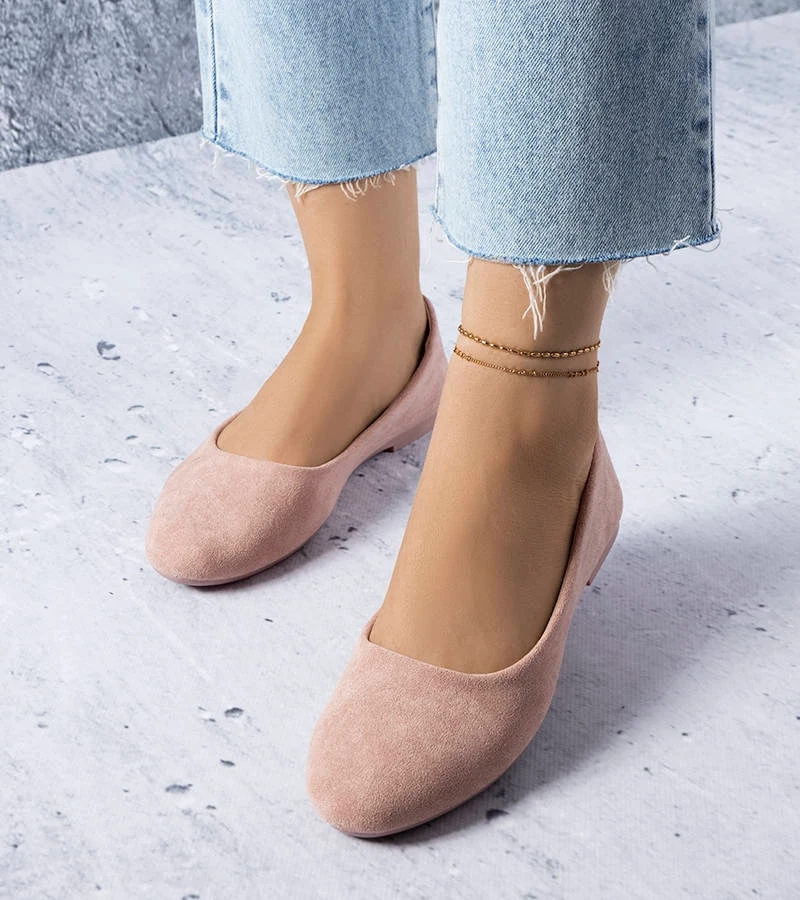 Rózsaszín báli cipő bőr talppal Lespérance