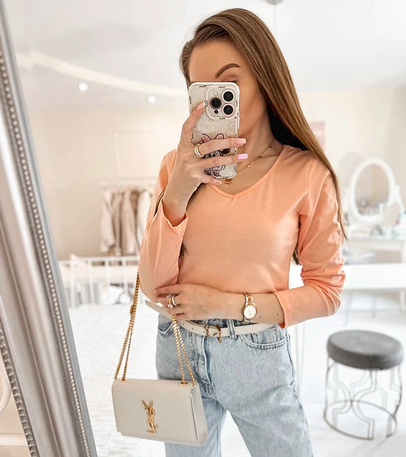 Rózsaszín hosszú ujjú Langlais pulóver