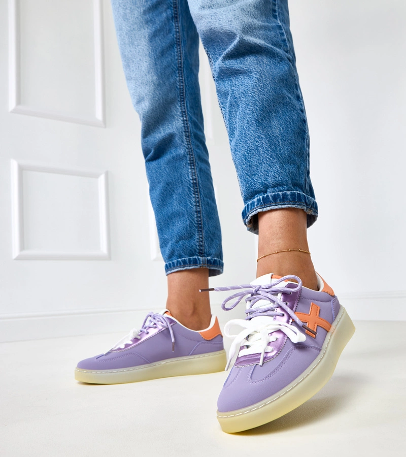 Lila platform tornacipő narancssárga betéttel Eriksen