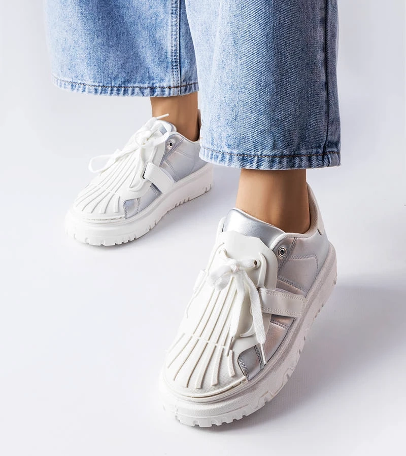 Ezüst platformos sneakers Binet