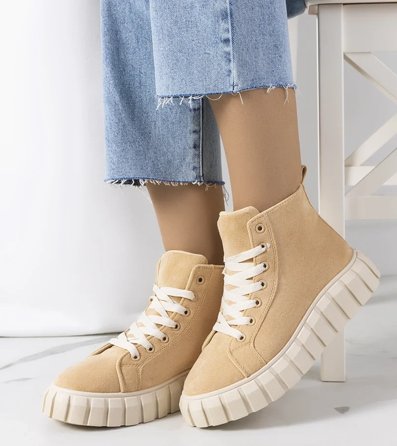 Christal bézs platformos tornacipők