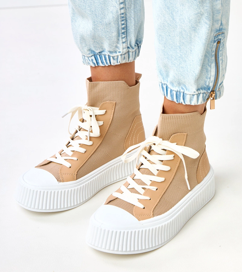 Barna bebújós zoknis platform tornacipő Perkins