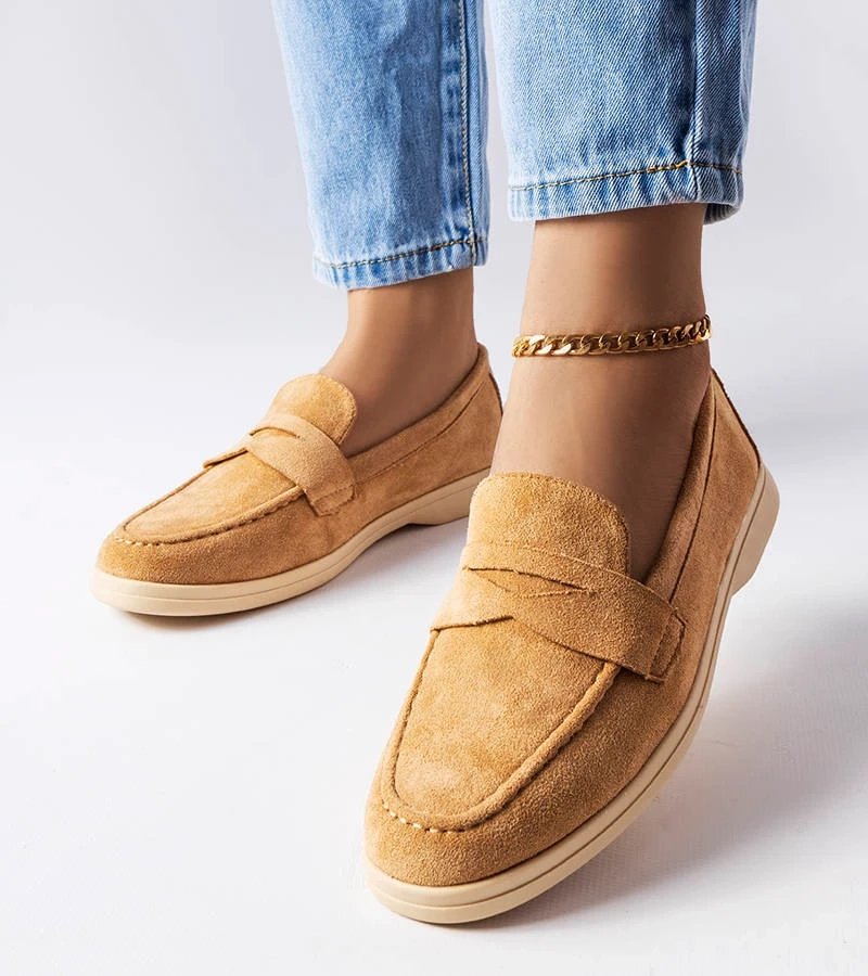 Ferragus bézs mokaszinok műszálas szarvbőrrel