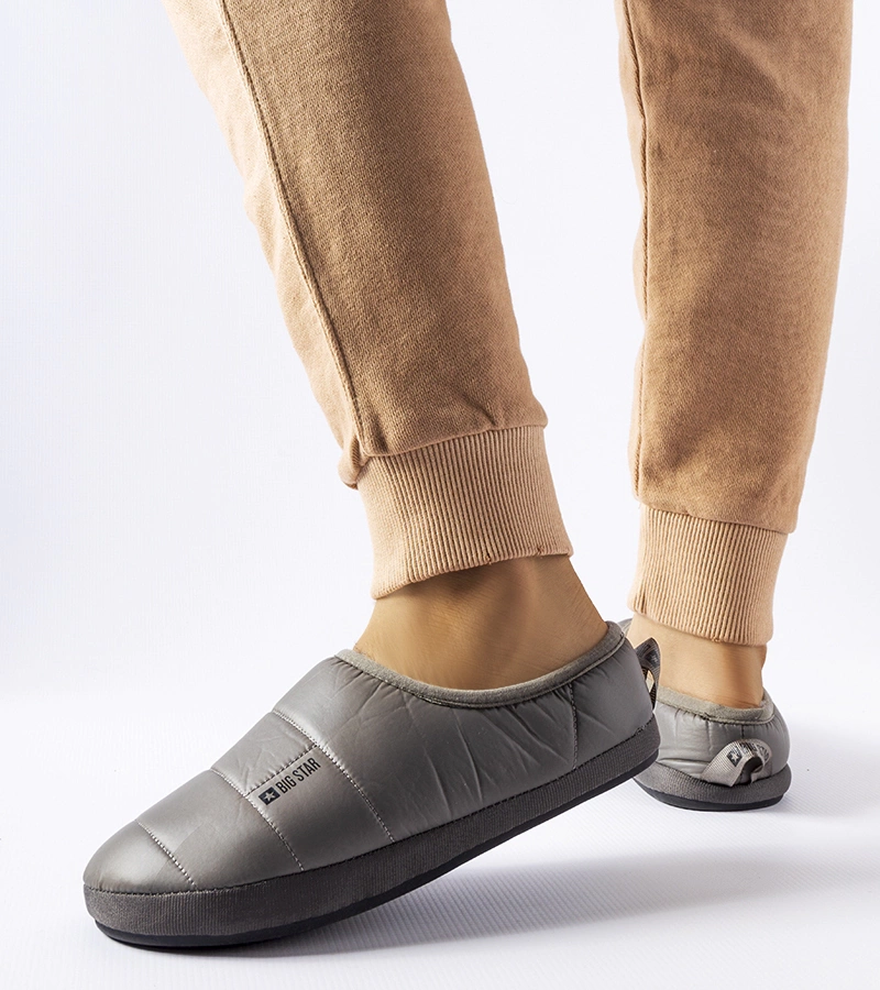 Szürke melegített téli papucs Big Star KK274603