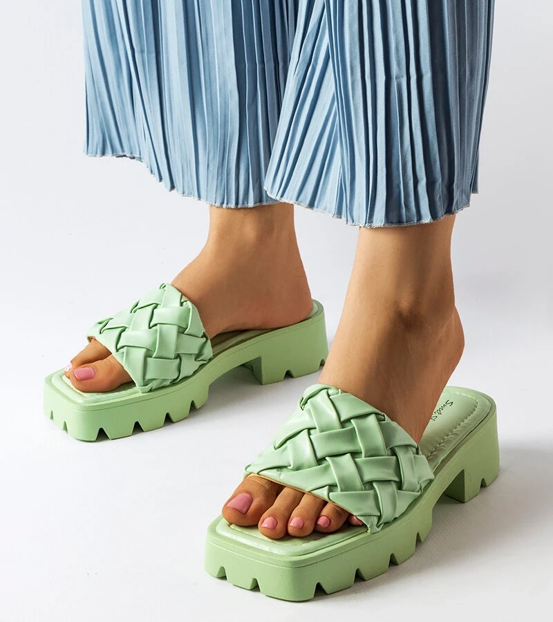 Zöld traktor talpú papucsok Lora