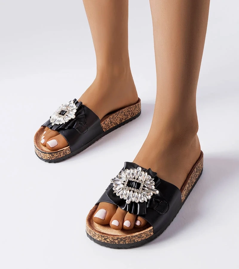 Fekete kork talpú Roy papucs