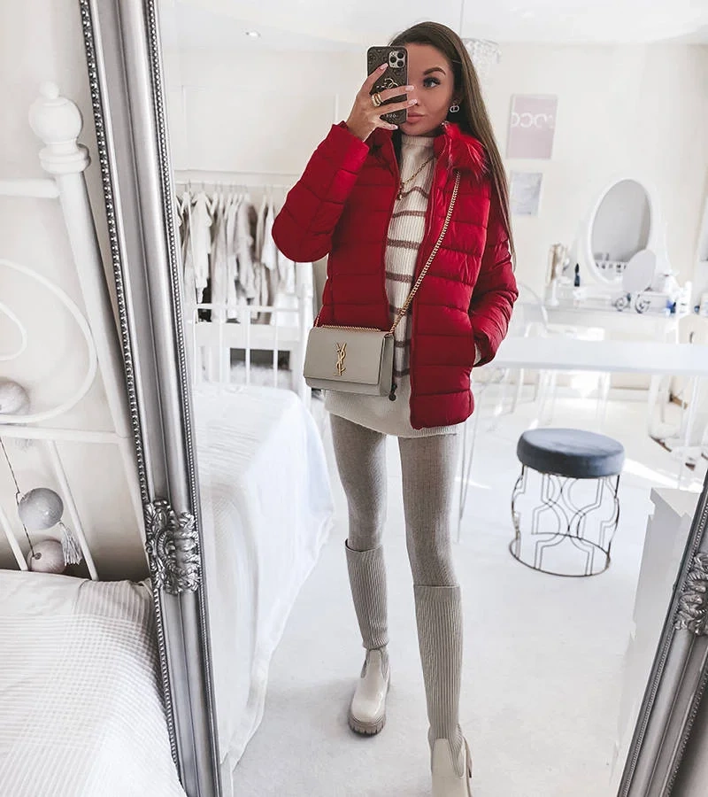 Piros steppelt kabát Reed