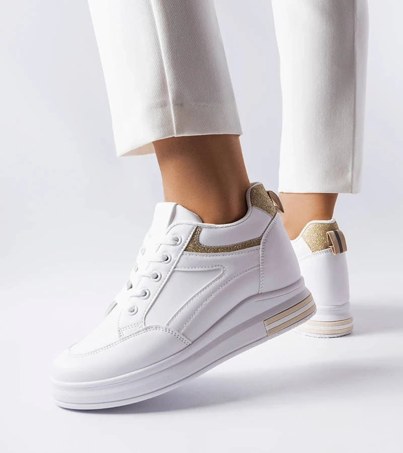 Fehér cipők flitteres betétekkel Bonevil