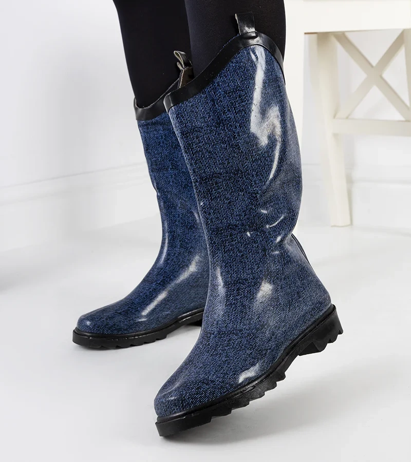 Kék farmer mintás Isobel gumicsizma