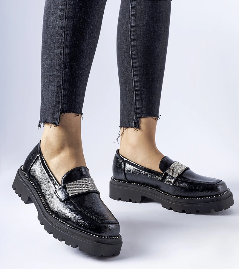 Fecteau fekete fényes cipők