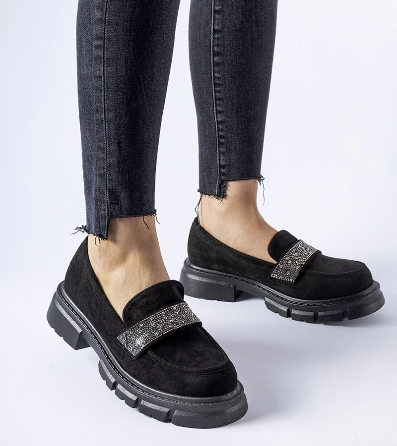 Fekete mokaszinok öko-bőr Nicholls