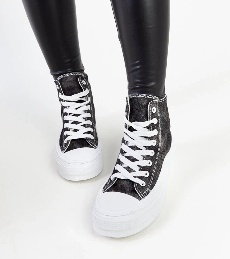 Frederick platformos fekete tornacipő