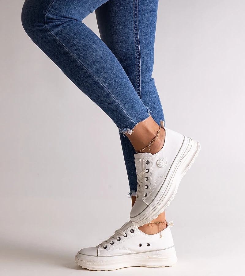 Fehér masszív Big Star NN274126 tornacipő