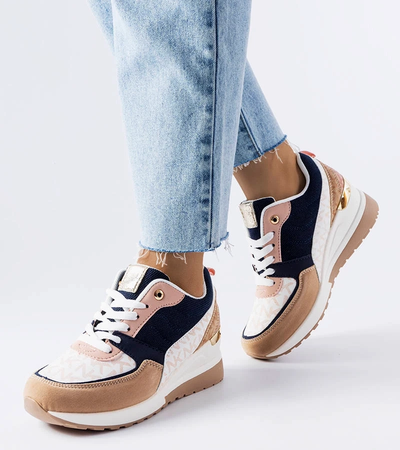 Mireault bézs-kék sportcipők