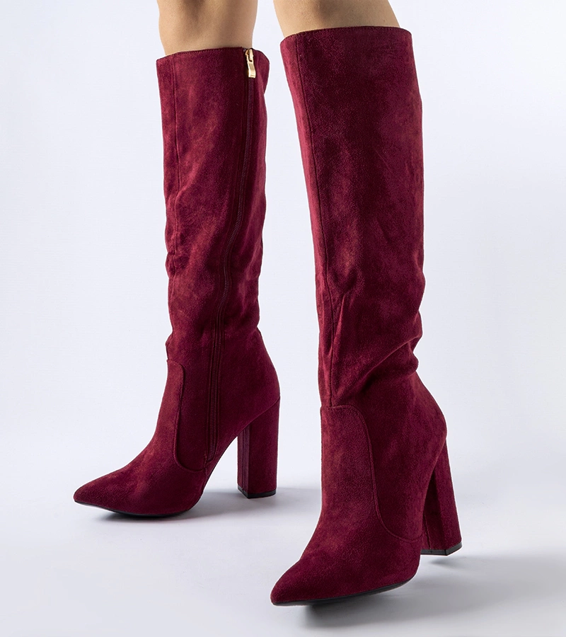 Bordó színű szárú Cinq-Mars csizma