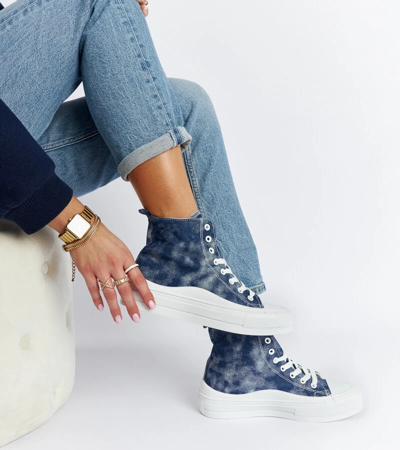 Vicente platformos tengerkék tornacipők