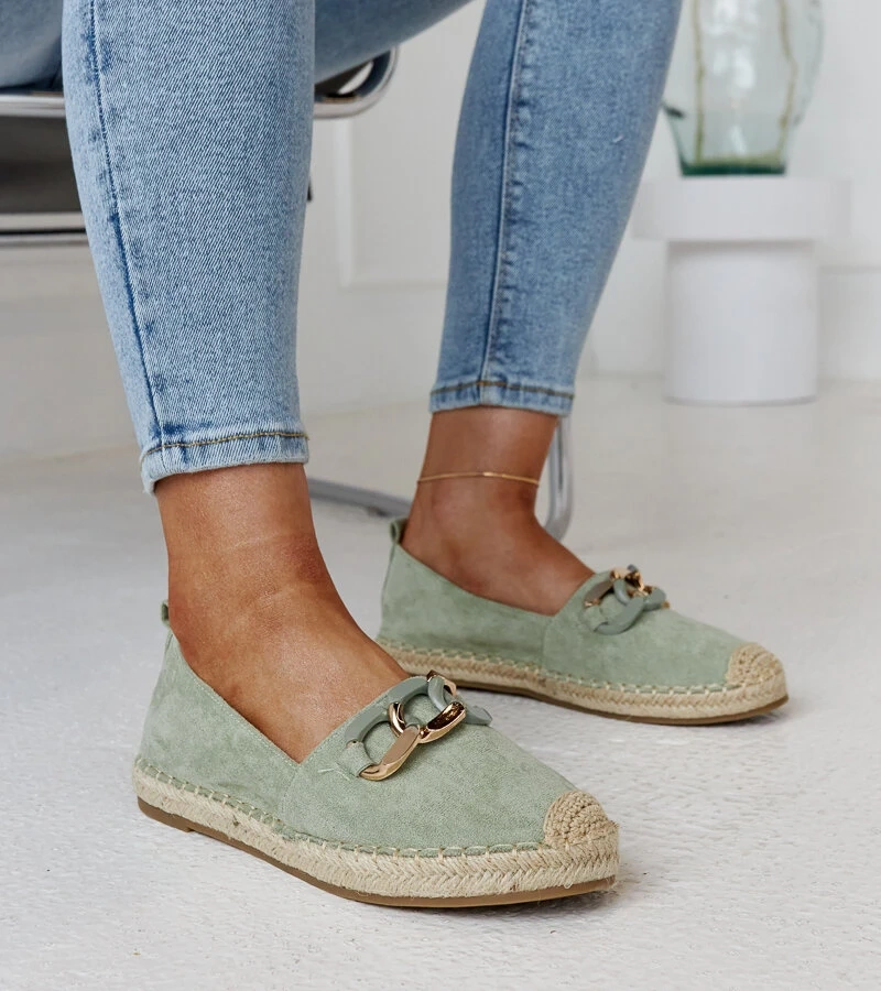 Radwan láncos zöld espadrille