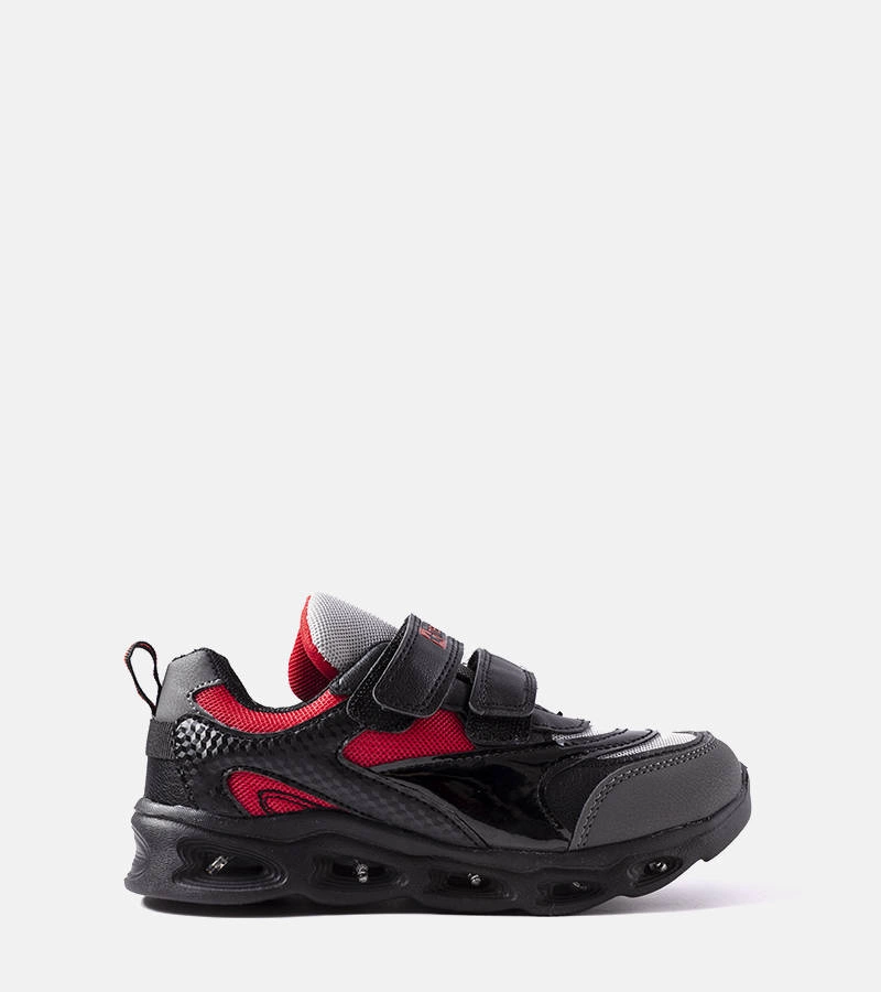 Fénylő talpú fekete tornacipő Rue