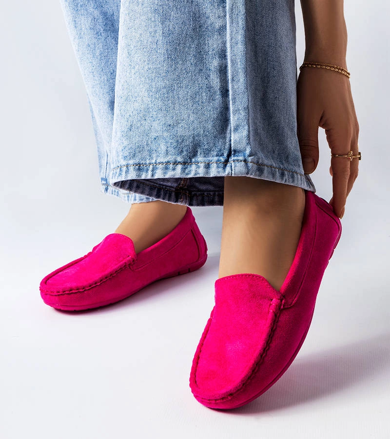 Rózsaszín bőrbetétes mokaszin Souplet