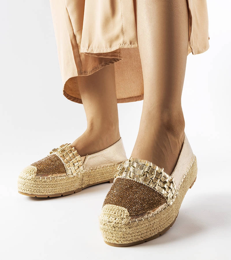 Arany cirkóniával díszített Lauro espadrillek