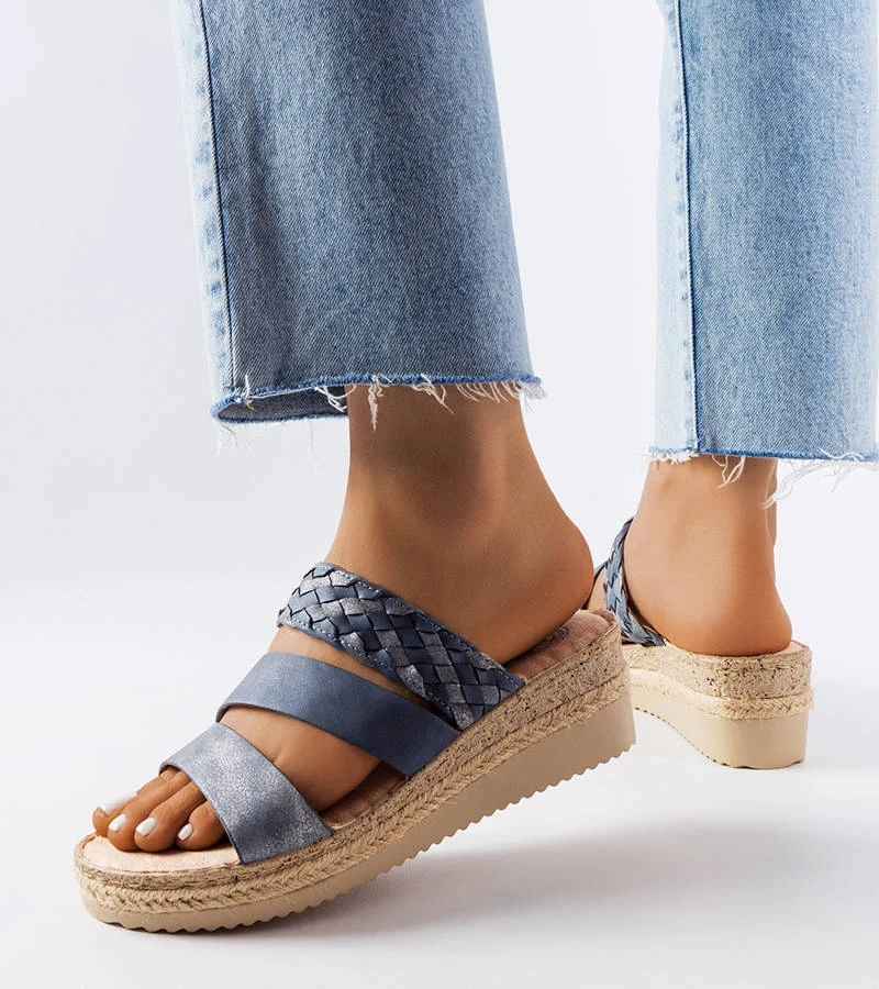 Kék sarokkal rendelkező Boston papucs