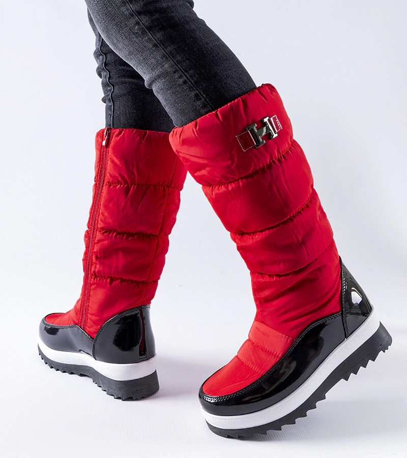 Piros melegített magas Canneto hócsizmák