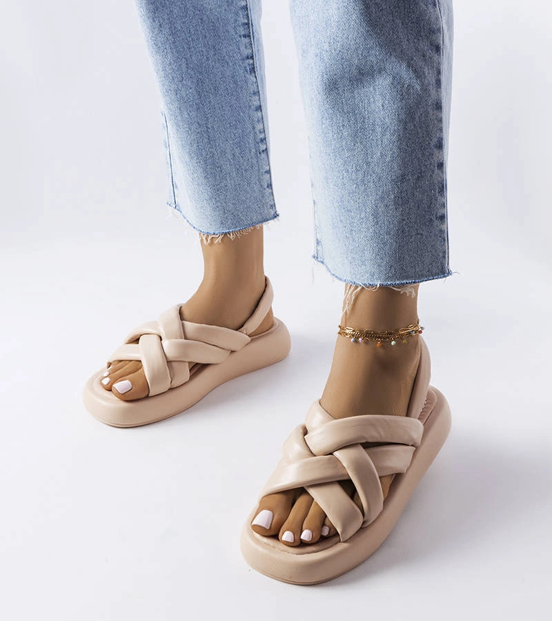 Primeau bézs platform papucs