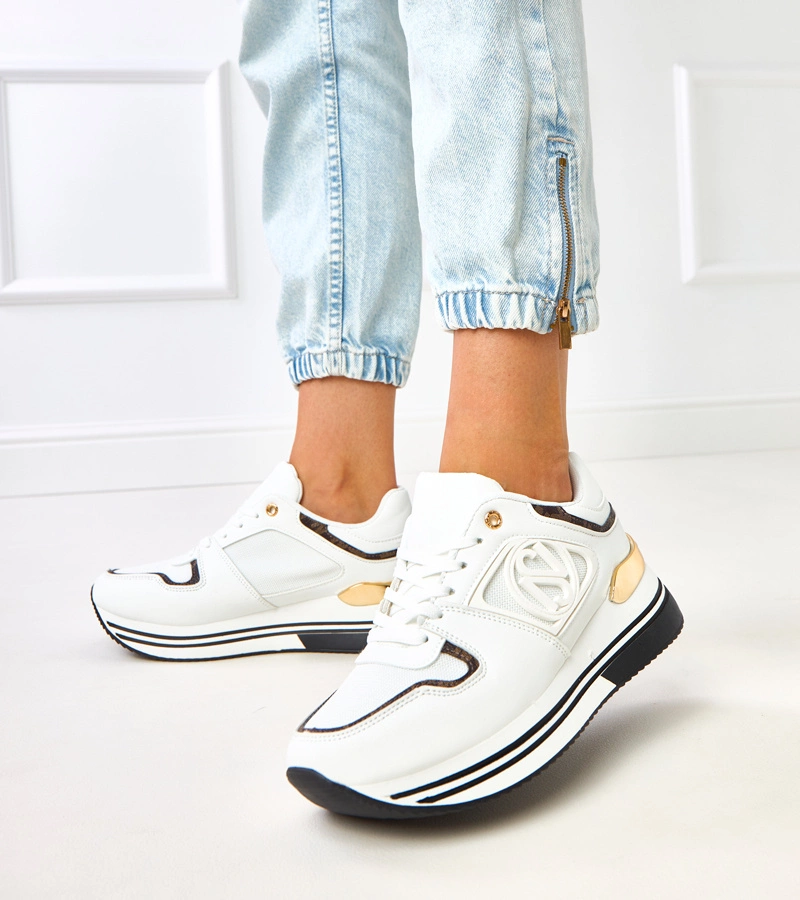 Fekete-fehér platformos tornacipő Matija