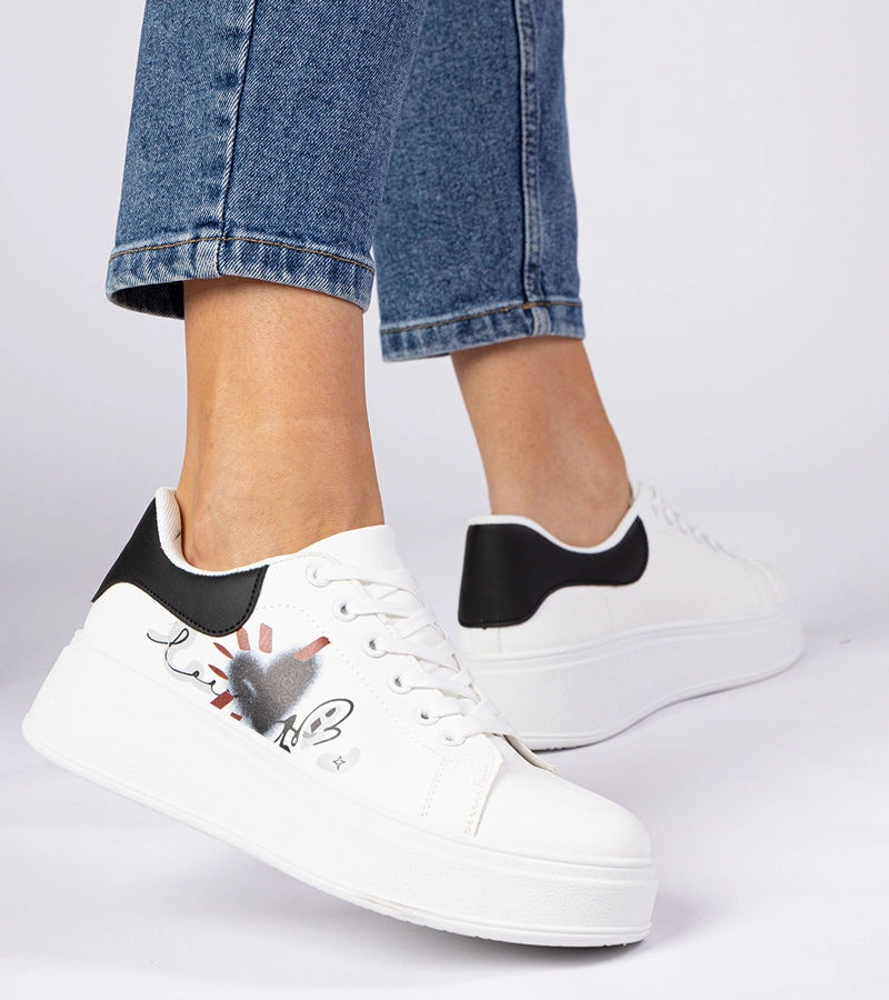 Fekete-fehér női sport tornacipő Zelinda