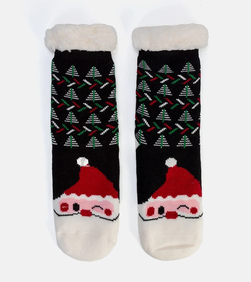 Fekete melegített zokni Mikulással Lima