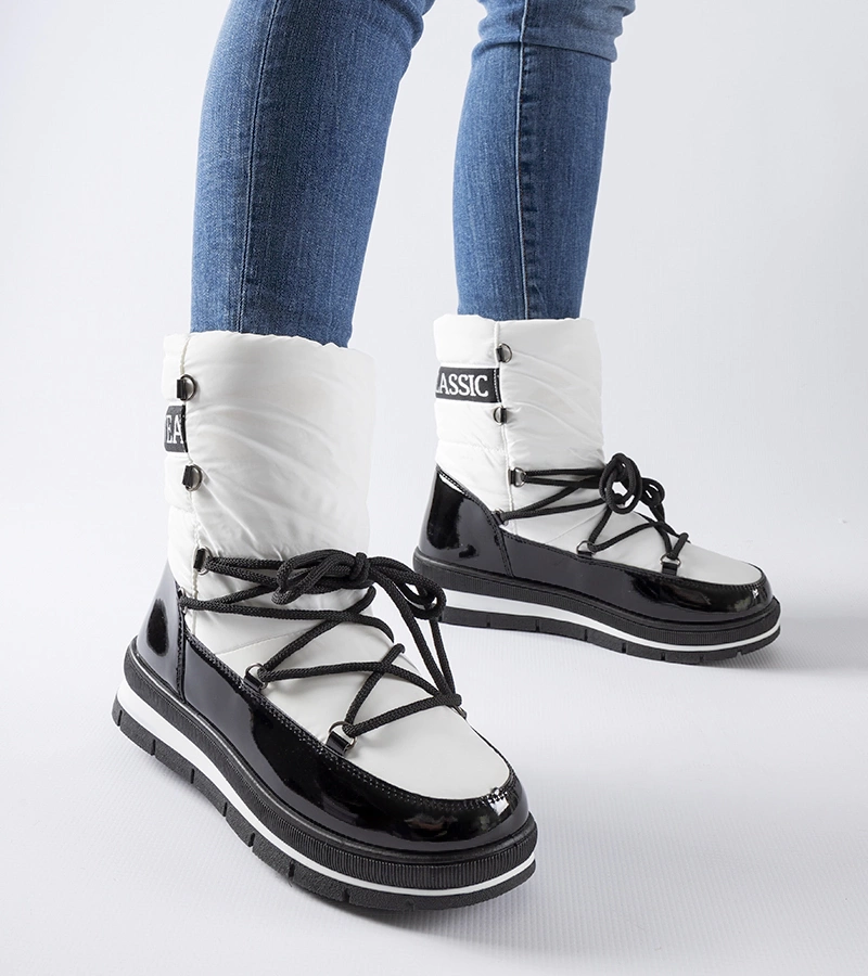 Fehér Vineyard platformos hótaposó csizmák