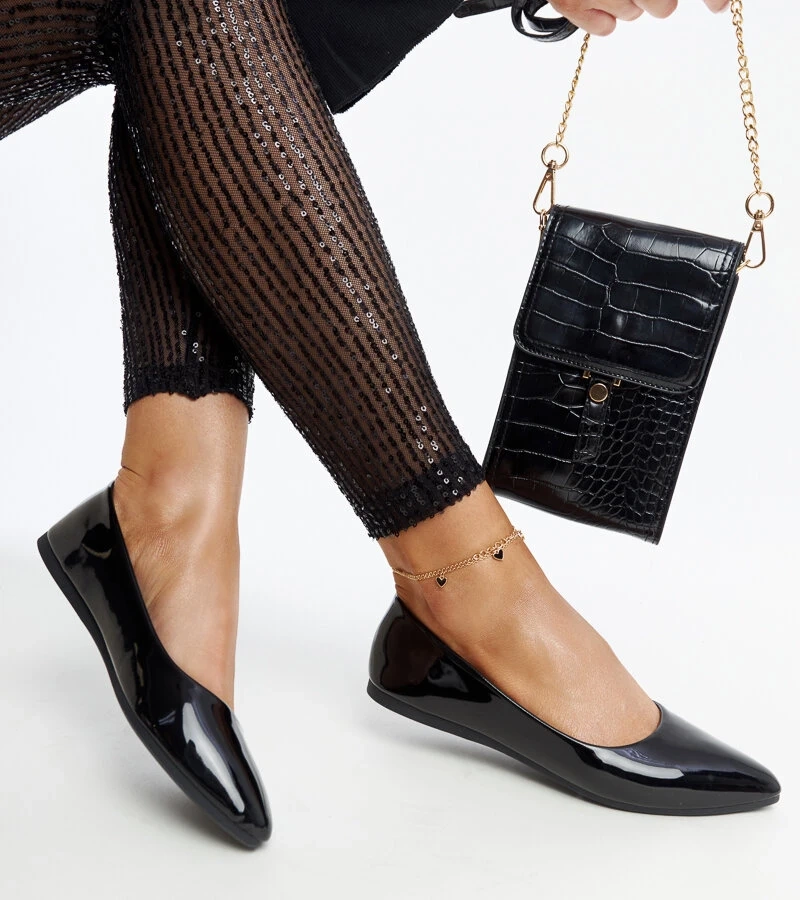 Fekete lakkozott Brankica balerinák