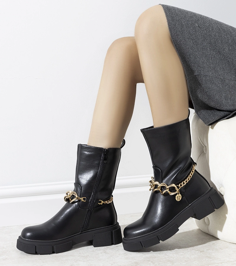 Fekete bélelt csizma Marsha