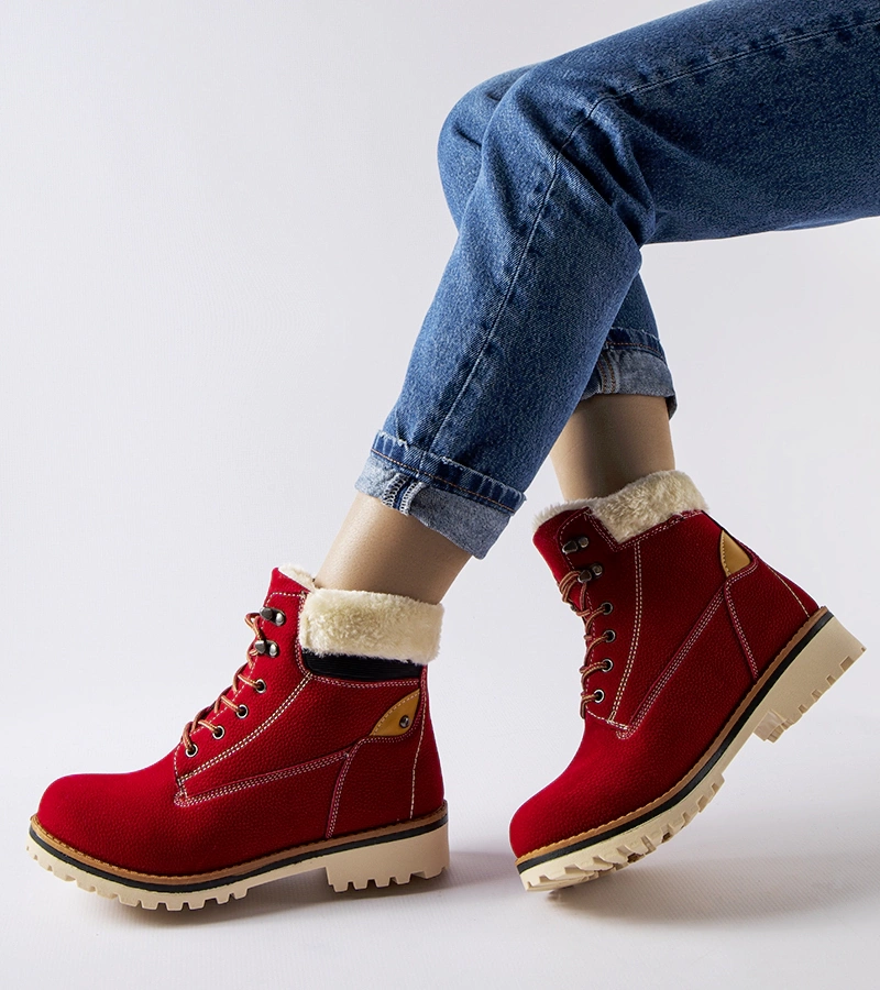 Vörös bélelt Montalbino túracipők