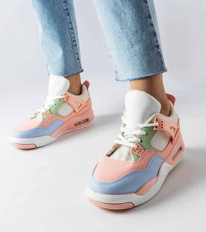 Rózsaszín sneaker kombinált anyagokból Malas