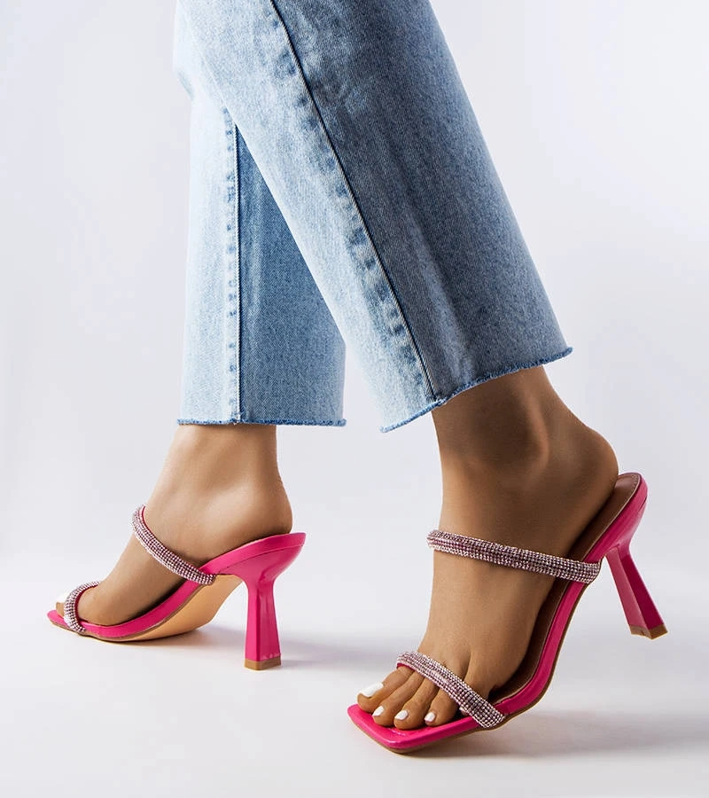 Rózsaszín tűsarkú papucs Evelina