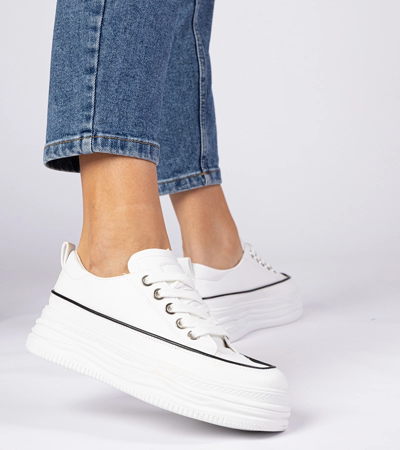 Selina magas talpú fehér női tornacipő