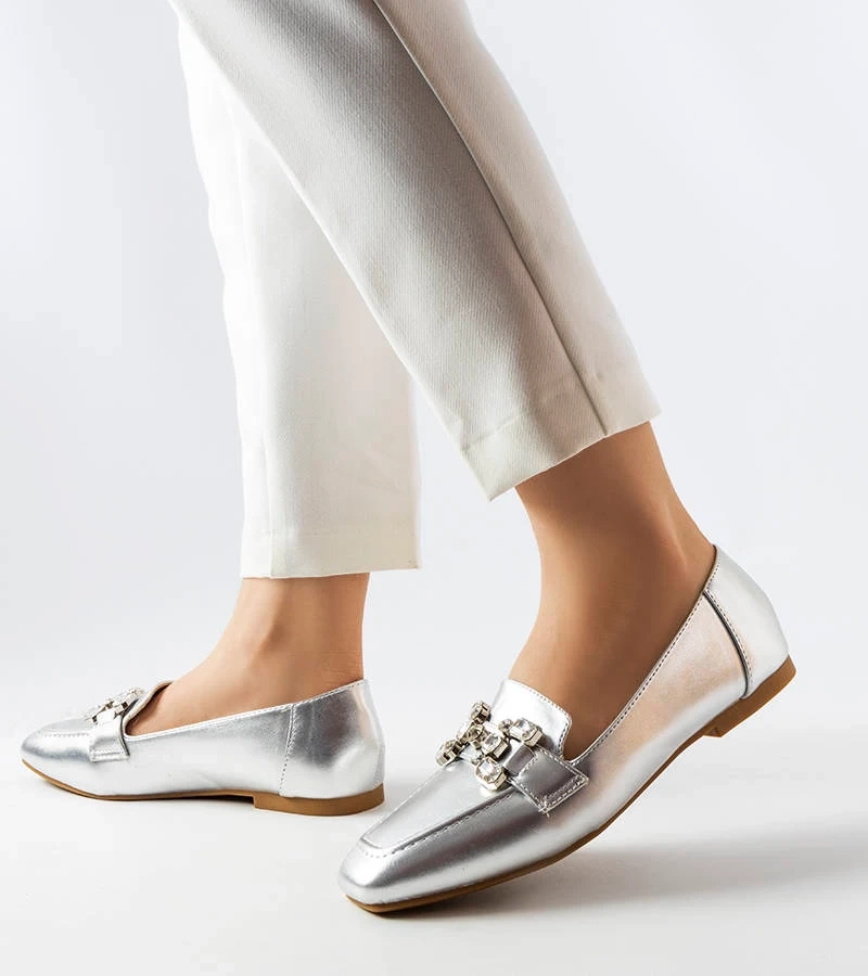 Ezüst mokaszin cirkóniákkal Marechal