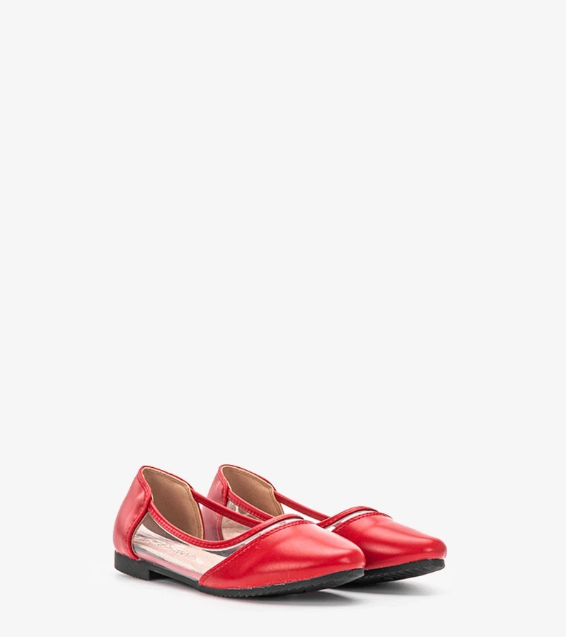 Piros félig áttetsző Juva balerinák