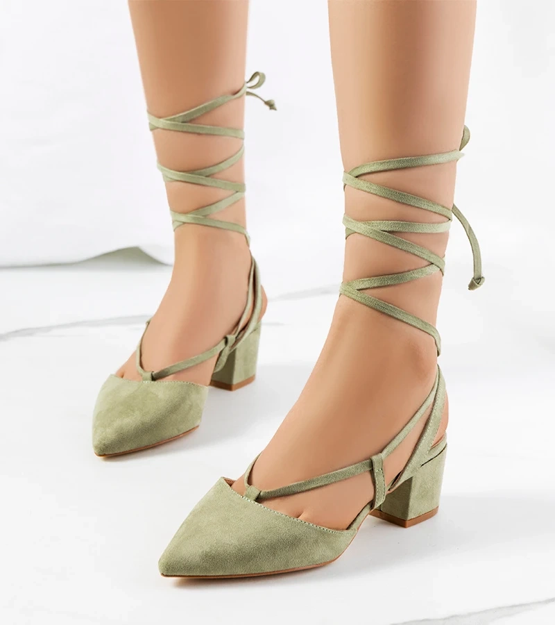 Zöld kötött sarokcipő Victoris