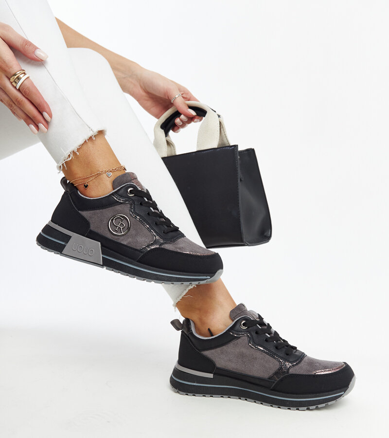 Fekete-szürke Sinika platformos tornacipők